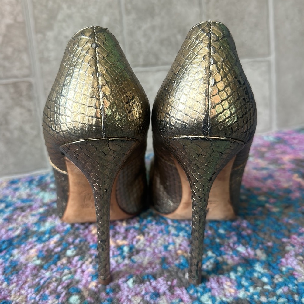 Giuseppe Zanotti Gold Python Pumps - image 5